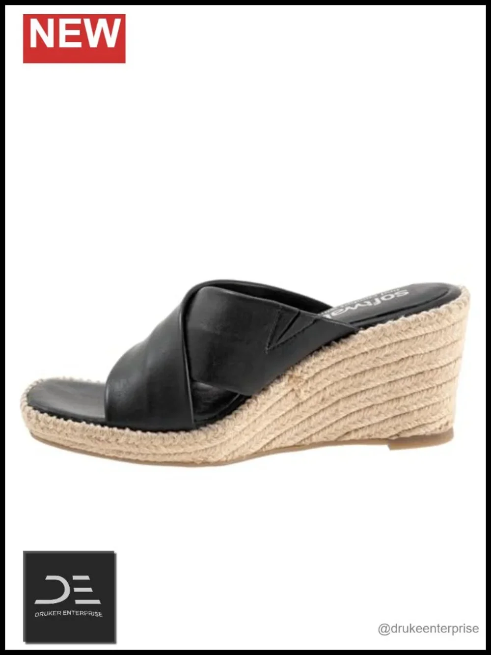 SoftWalk Hastings Women's Leather Wedge Sandals Ankle Strap Slip On